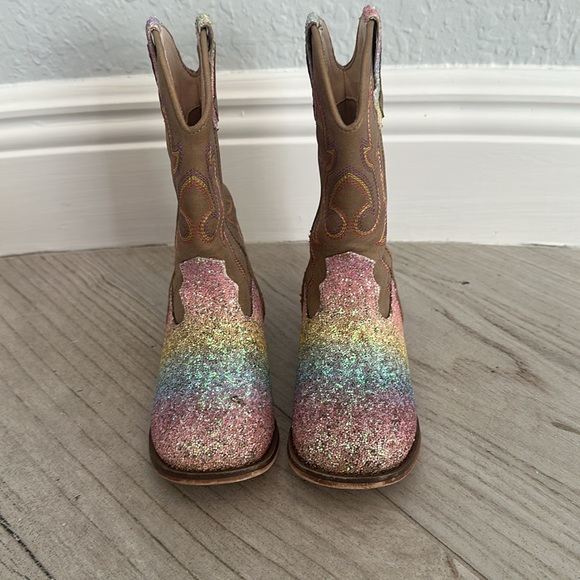 Girls Glittery Rainbow Cowboy Boots - Picture 2 of 4